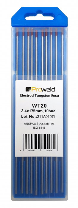ProWELD WT20 Electrozi tungsten rosu, 2.4x150mm, 10buc [1]