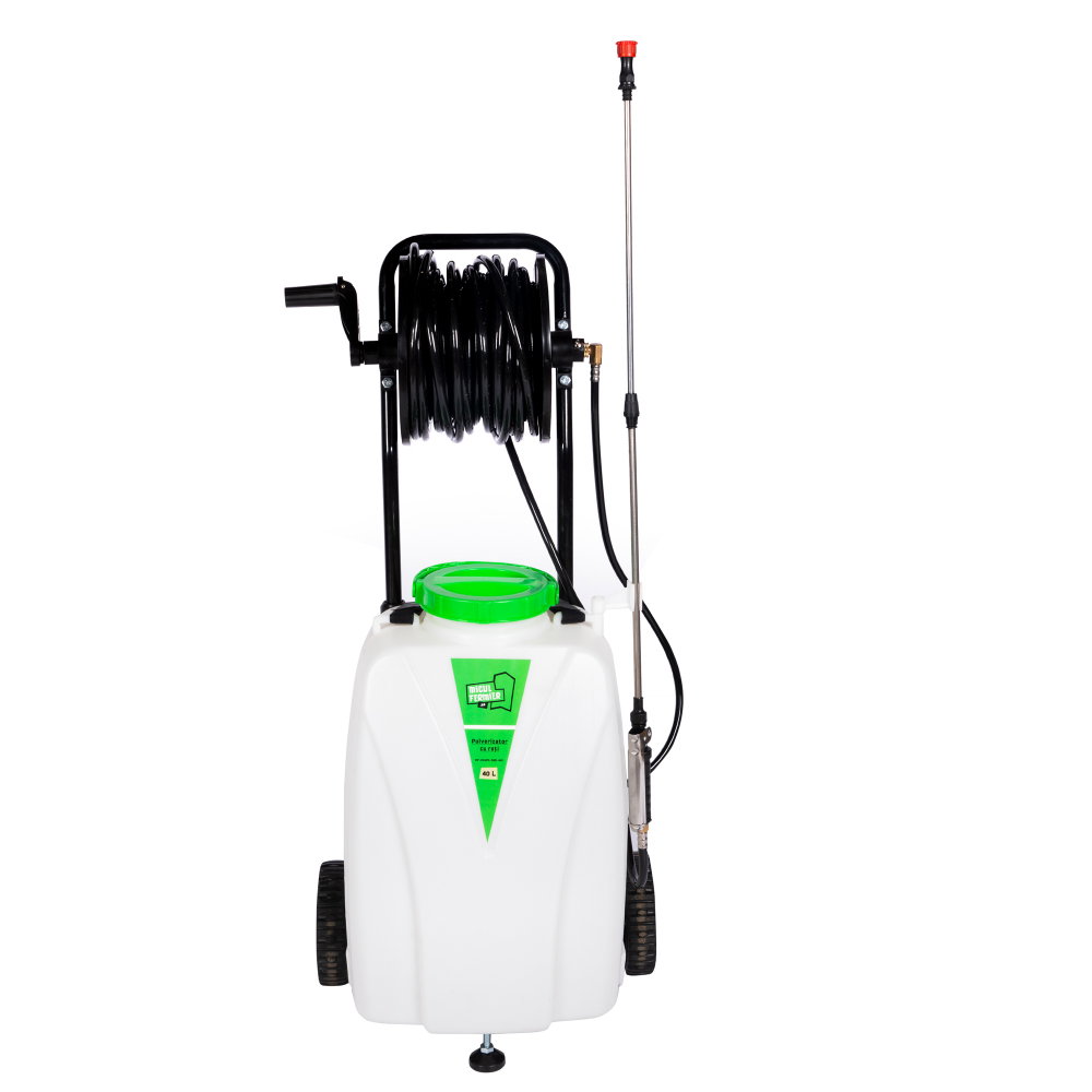 Pulverizator Micul Fermier cu acumulator si roti, bazin de 40L, furtun 30 m, lance telescopica [1]