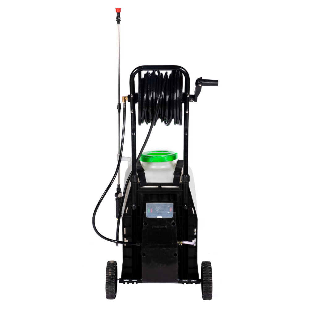 Pulverizator Micul Fermier cu acumulator si roti, bazin de 40L, furtun 30 m, lance telescopica [13]