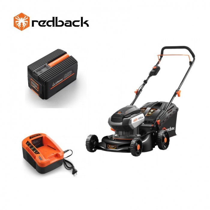 Redback Pachet E142C+EP40+EC20 Masina de tuns gazon 420mm, acumulator 40V/4Ah, incarcator 40V/2A [1]