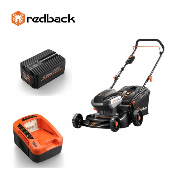 Redback Pachet E142C+EP60+EC50 Masina de tuns gazon 420mm, acumulator 40V/6Ah, incarcator 40V/5A [1]