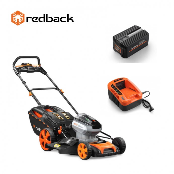 Redback Pachet E146C+EP20+EC20 Masina de tuns gazonul pe acumulatori, 457mm, acumulator 40V/2Ah, incarcator 40V/2A [1]