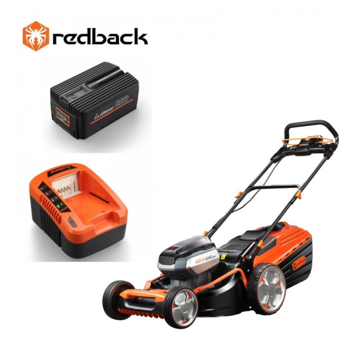 Redback Pachet E148C+EP60+EC50 Masina de tuns gazon acumulatori 40V, 470mm, 60L, acumulator 40V/6Ah, incarcator 40V/5A [1]