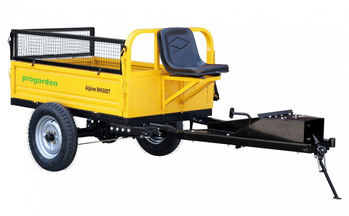 Remorca cu tractiune ProGARDEN Alpine RM500T 4681000003 500kg cu obloane, 1 osie, prindere bolt pentru motocultor [1]