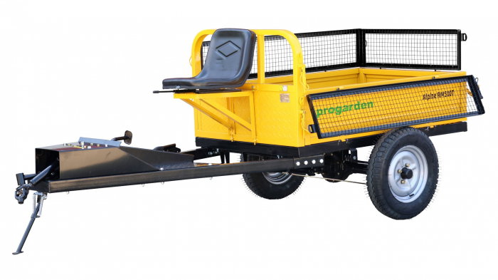 Remorca cu tractiune ProGARDEN Alpine RM500T 4681000003 500kg cu obloane, 1 osie, prindere bolt pentru motocultor [2]