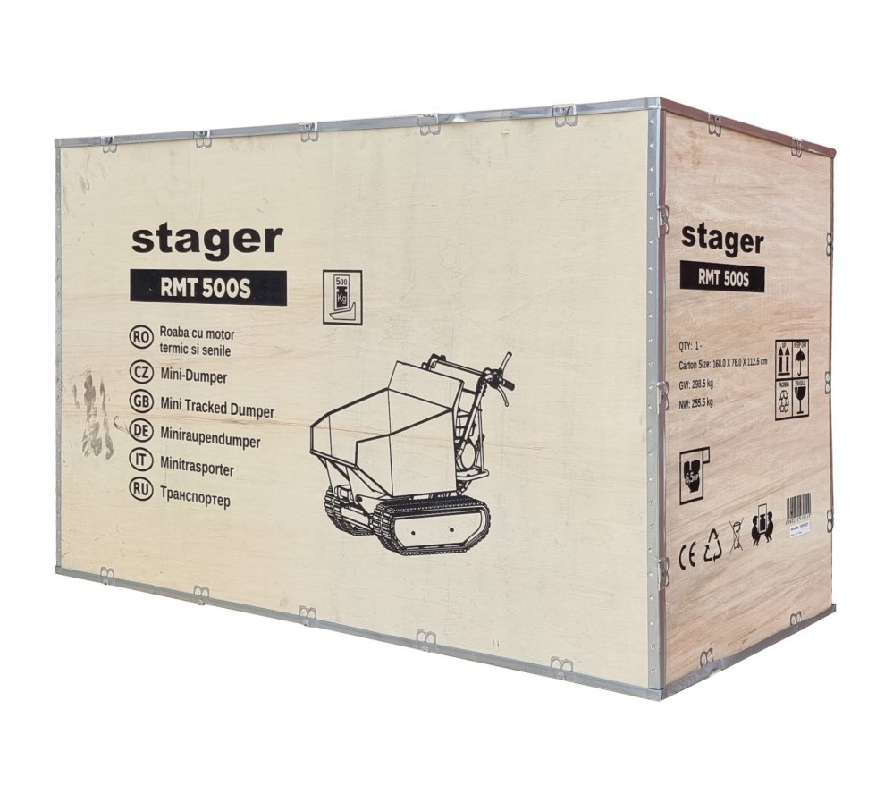Roaba cu motor termic Stager RMT500S 5160009735 6.5CP, 500kg, senile, basculare hidraulica [8]
