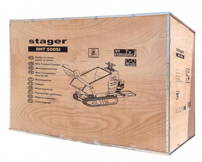 Roaba cu motor termic Stager RMT500SI 5160009745 cu senile, incarcator frontal, platforma operator 9CP, 500kg, [8]