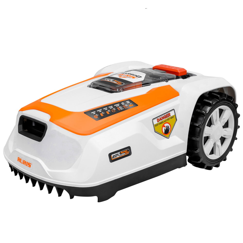 Robot de Tuns Gazon RURIS RXR 800, Li-ion 20V, 2Ah,  latime taiere 180mm, inaltime 25-60mm, suprafata 800mp [1]