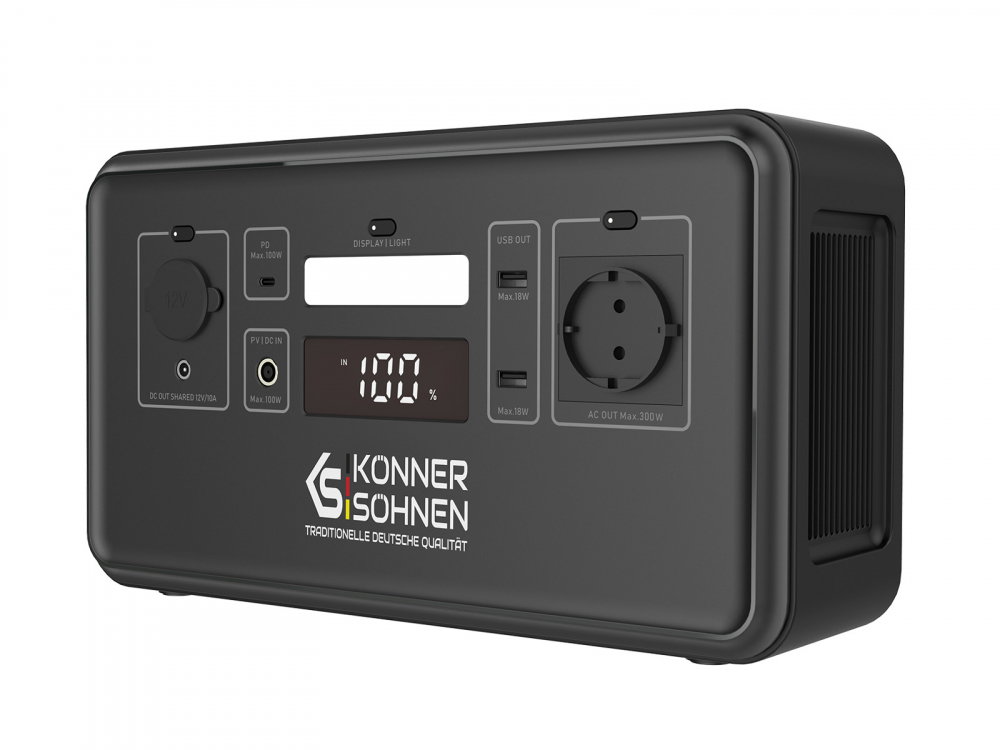 Satie portabila de alimentare KS 500PS Konner Sohnen, baterie LiFePO4 putere nominala 500 W, putere maxima 1000 W, capacitate baterie 448 Wh, 1x Schuko 230 V/50 Hz, afisaj LED [5]
