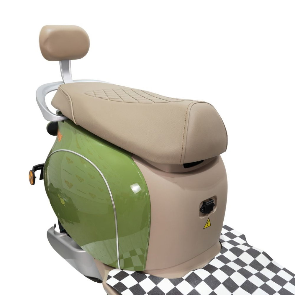 Scuter electric retro RURIS PILOT SX790 VERDE BAMBOO, 800W, autonomie pana la 70 km, 2 locuri [7]