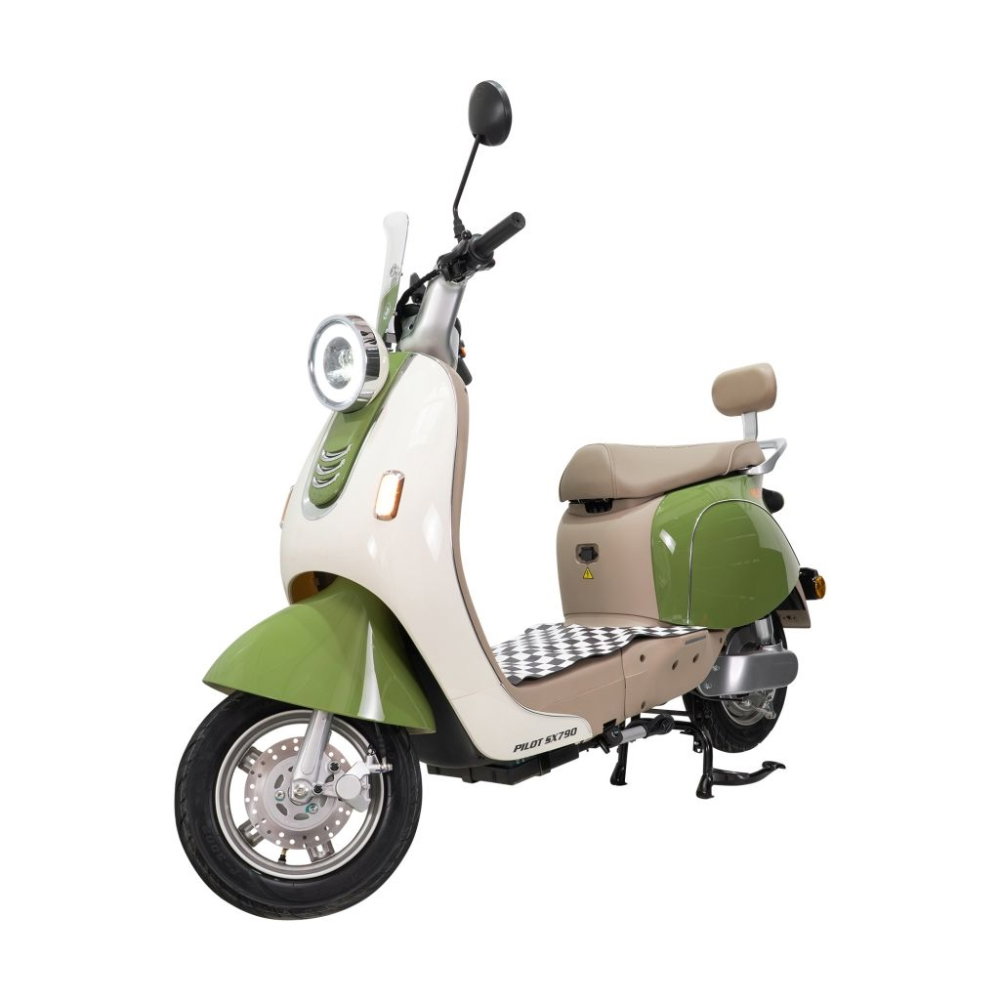 Scuter electric retro RURIS PILOT SX790 VERDE BAMBOO, 800W, autonomie pana la 70 km, 2 locuri [3]