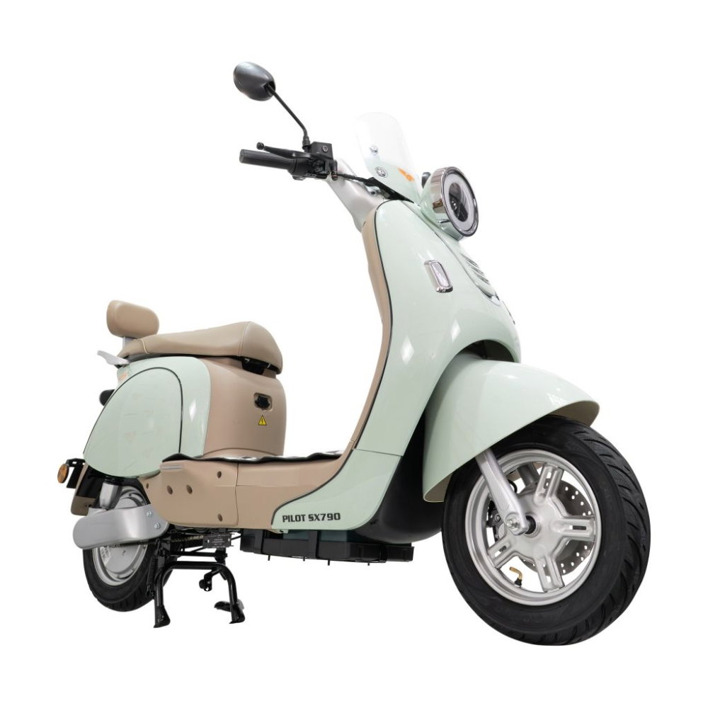 Scuter electric retro RURIS PILOT SX790 VERDE RETRO, 800W, autonomie pana la 70 km, 2 locuri [5]