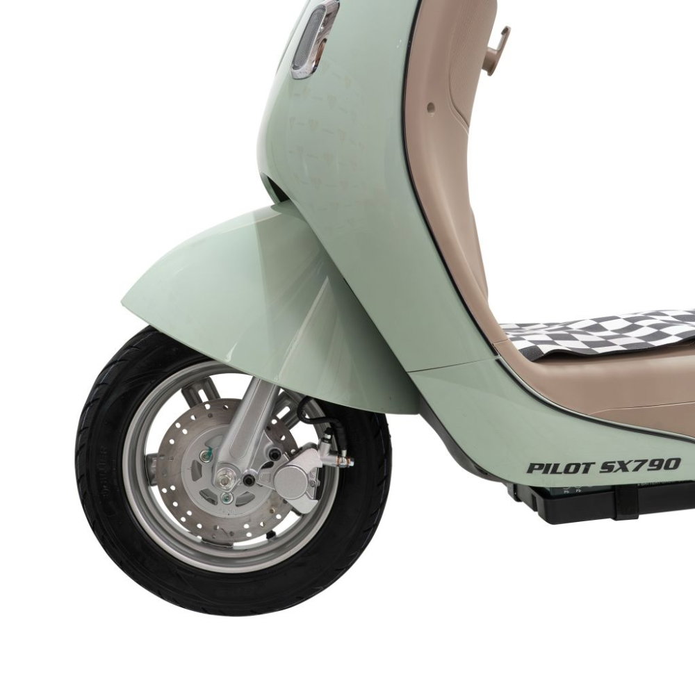 Scuter electric retro RURIS PILOT SX790 VERDE RETRO, 800W, autonomie pana la 70 km, 2 locuri [8]