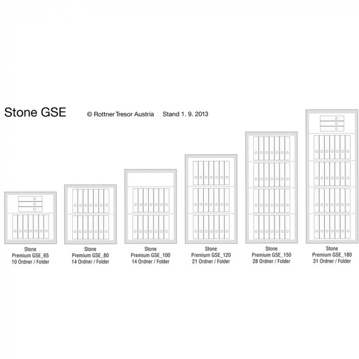 Seif Perete Antiefracţie Rottner Stone GSE 100 Premium EN1 Închidere Cheie Alb [3]