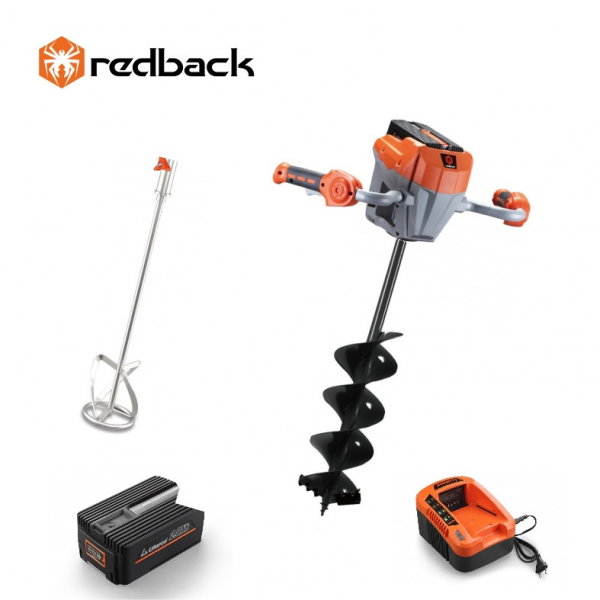 Set Redback motor burghiu E808T + paleta E805C 120mm + burghiu E806C 150x800mm + acumulator Li-Ion EP20 2Ah + incarcator EC20 2A [1]