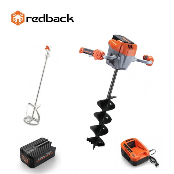 Set Redback motor burghiu E808T + paleta E805C 120mm + burghiu E806C 150x800mm + ac Li-Ion EP60 6Ah + incarcator EC50 5A [1]