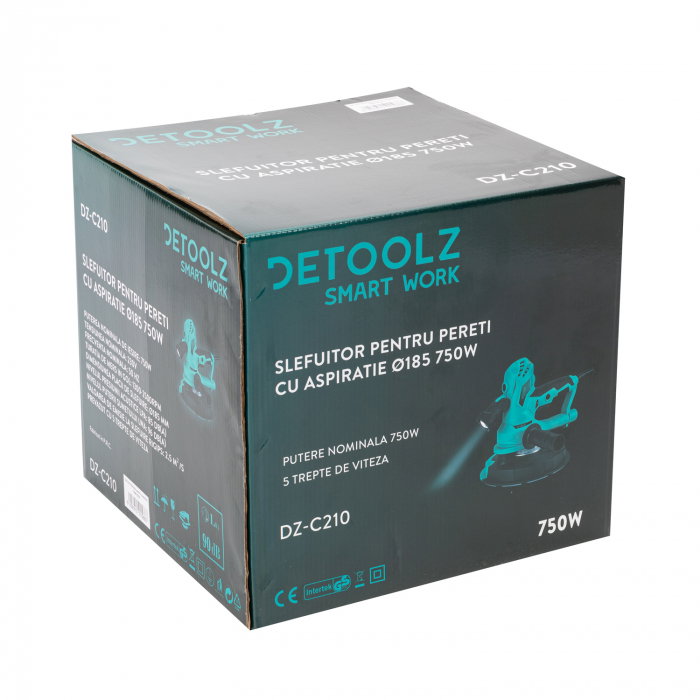 Slefuitor pereti cu aspirator Detoolz DZ-C210 750W 180mm 2500 rpm LED circular 8W [8]
