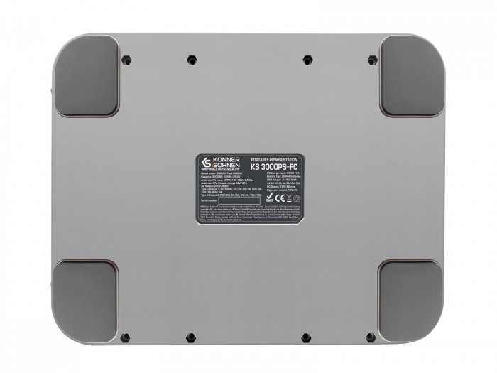 Statie de alimentare portabila KS 3000PS-FC, 6000 W putere maxima, 3000 W putere nominala., 3200 Wh, 125 Аh, 25.6 V, 2 x Schuko 230 V [7]