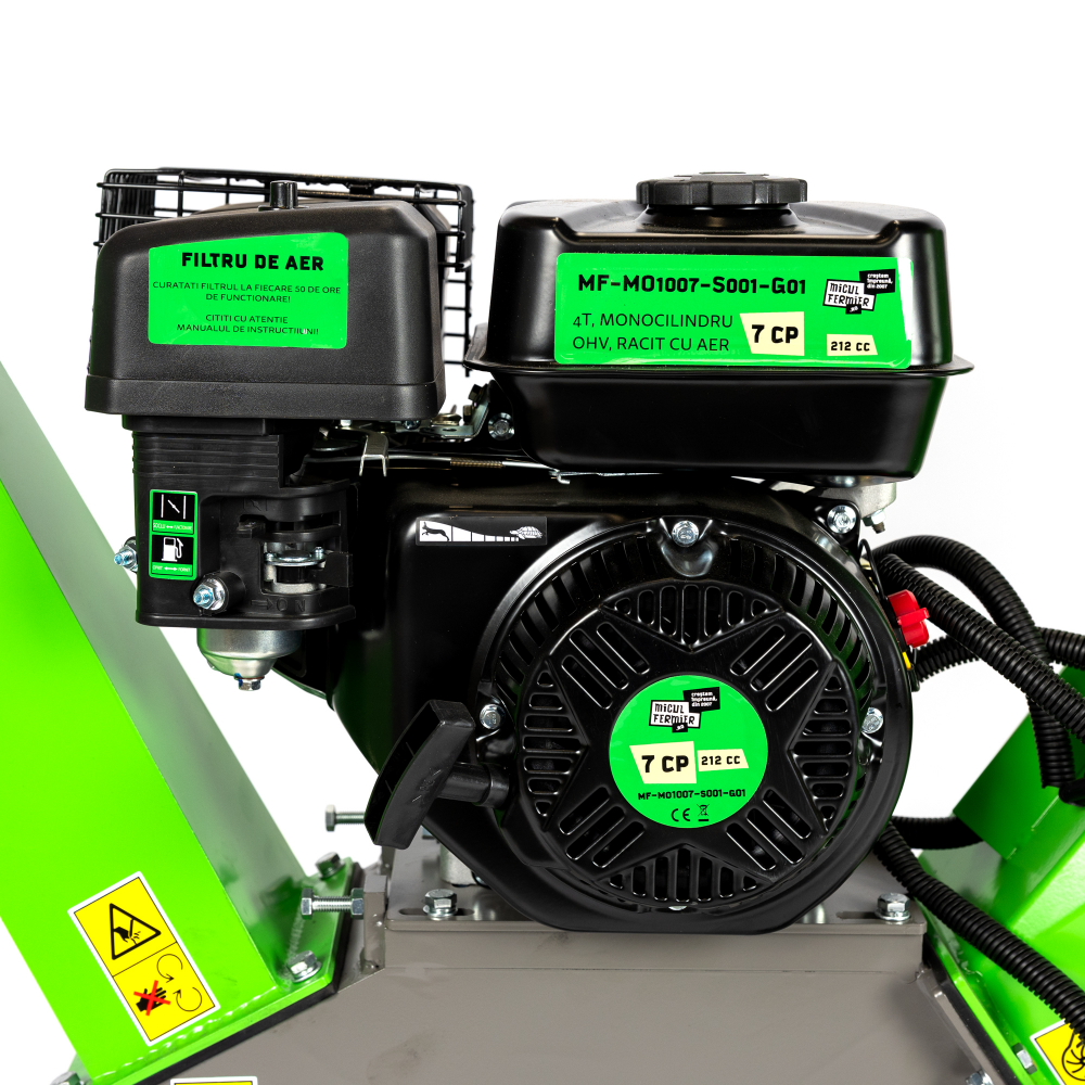 Tocator de crengi Micul Fermier, motor benzina 7 CP, 100 mm diametru maxim de taiere, pentru rumegus [15]