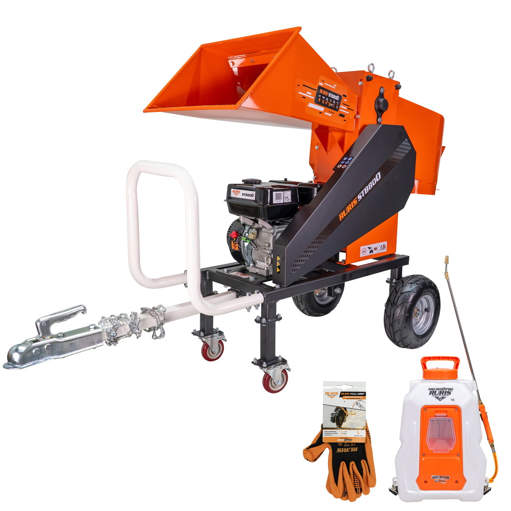 Pachet Livada Curata - Tocator de crengi RURIS STB 800 + Pulverizator electric RURIS RSE 1800 PRO + manusi de protectie RURIS Full Grip, size L [1]