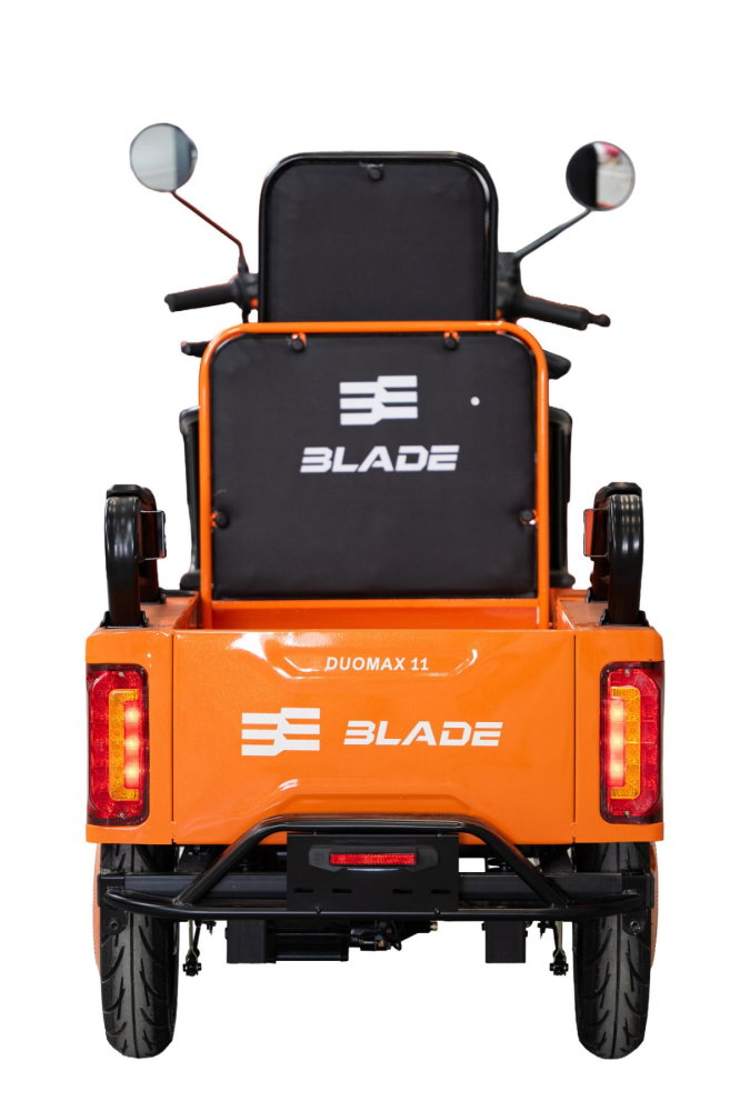 Triciclu electric 2 in 1 BLADE DUO MAX 11, 1200W, Portocaliu/Negru, 2 locuri + bena cargo, autonomie pana la 50 km, CIV inclus [6]