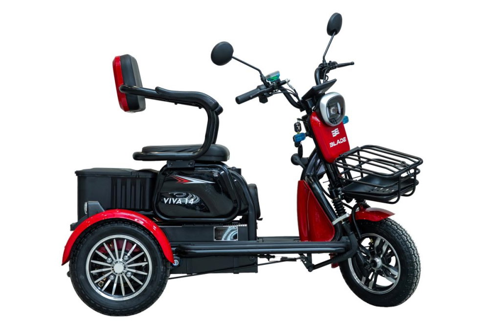 Triciclu electric BLADE VIVA 14  Rosu-Negru, 25 km/h,  1200W, autonomie pana la 50 km, CIV inclus [7]