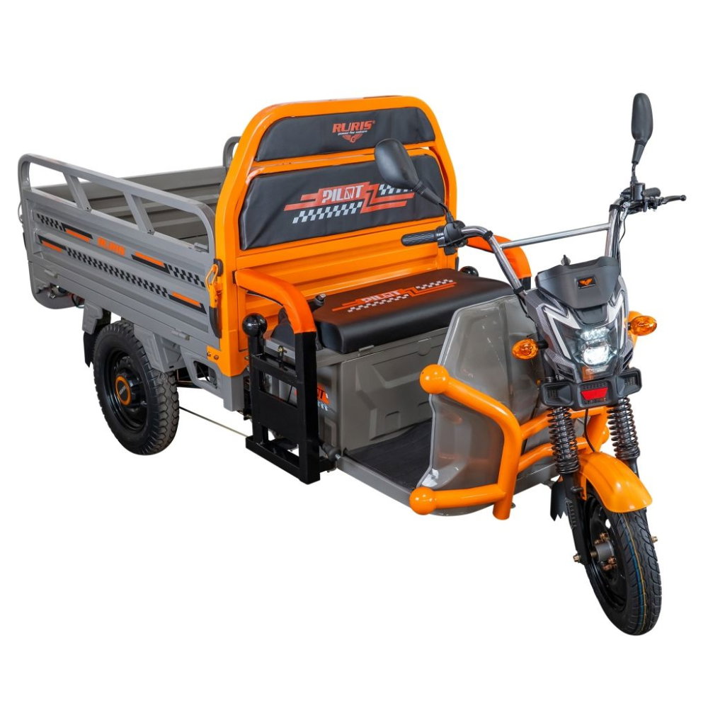 Triciclu electric cargo RURIS Pilot 3120G GRI 2000W, autonomie pana la 70 km, bena basculabila, reductor forta, CIV inclus [4]