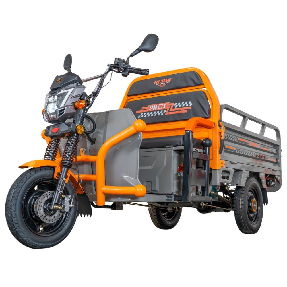 Triciclu electric cargo RURIS Pilot 3120G GRI 2000W, autonomie pana la 70 km, bena basculabila, reductor forta, CIV inclus [6]