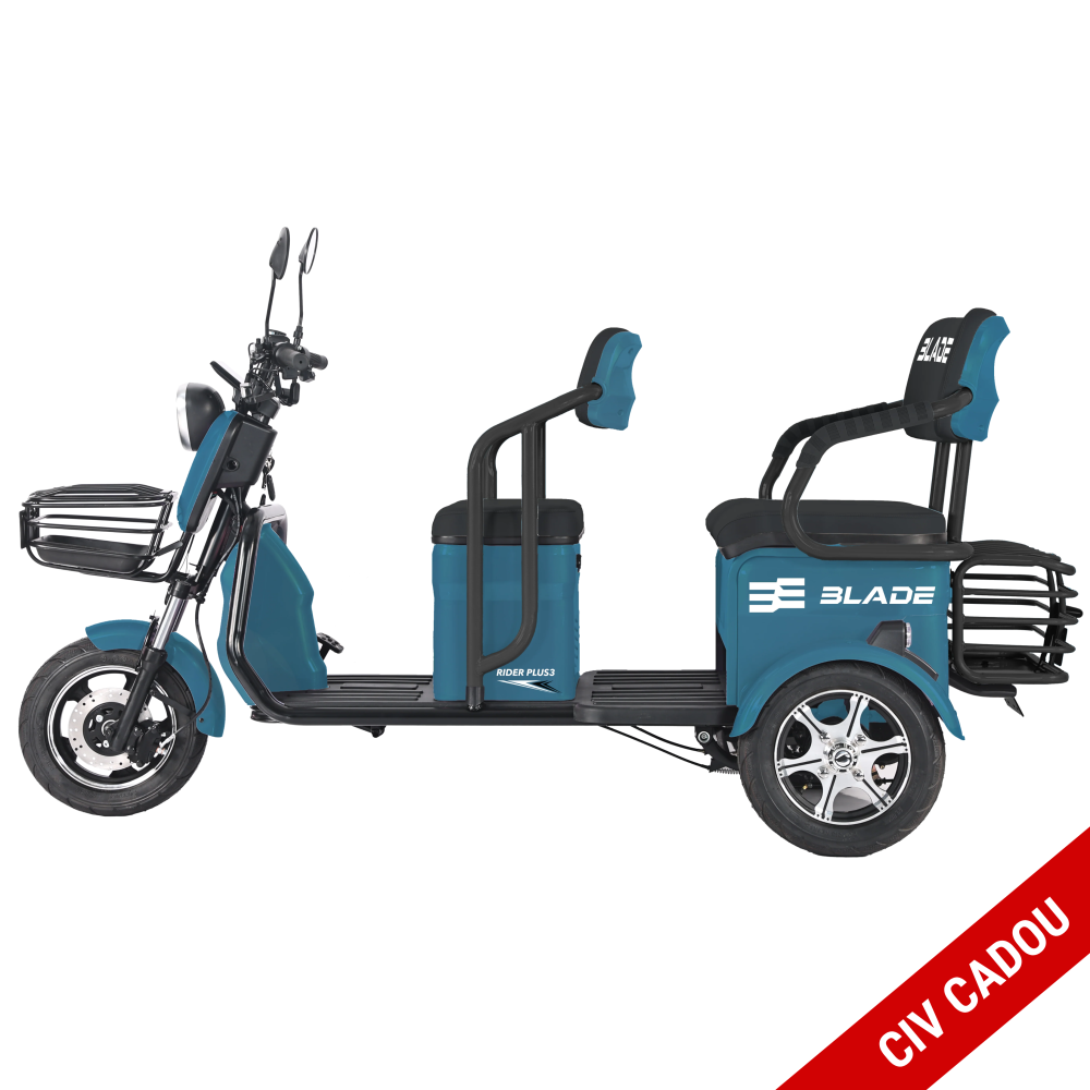 Triciclu electric persoane BLADE TRIP X2 Albastru-Negru 2000W, 2 locuri - CIV inclus [1]