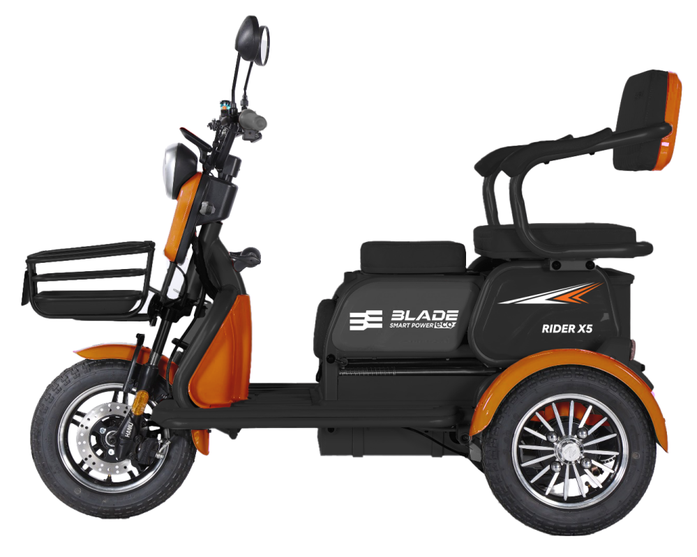 Triciclu electric persoane BLADE VIVA 14, 1200W, Portocaliu/Negru, autonomie pana la 50 km, CIV inclus [2]