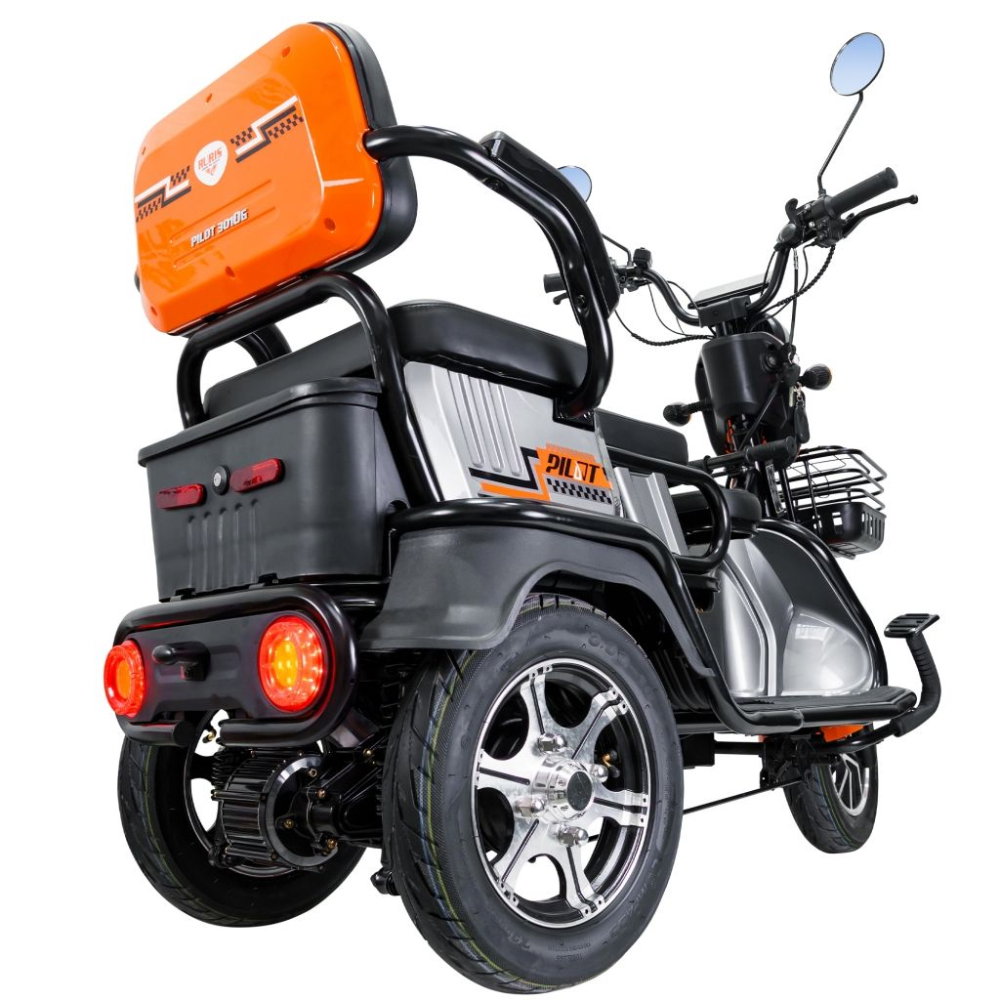 Triciclu electric RURIS Pilot 3010G Gri, 1600W, 2 locuri, autonomie pana la 50 km [17]