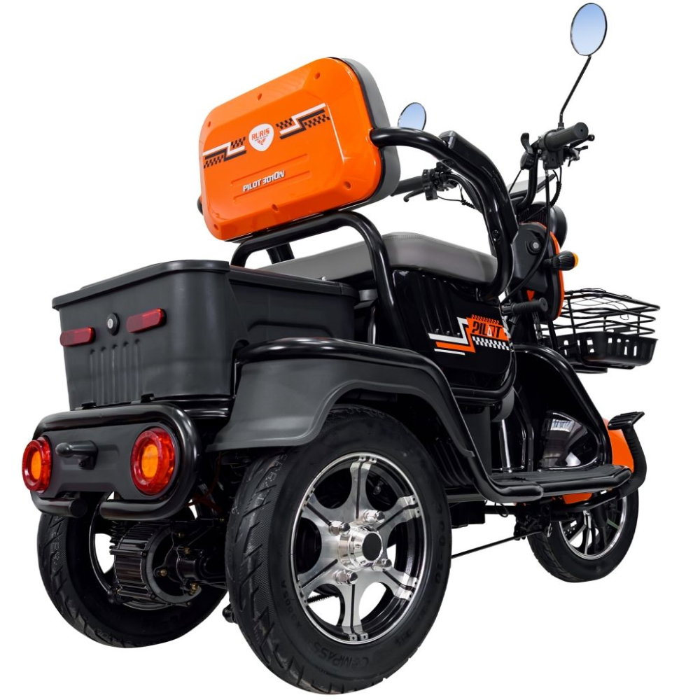 Triciclu electric RURIS Pilot 3010N Negru, 1600W, 2 locuri, autonomie pana la 50 km [8]
