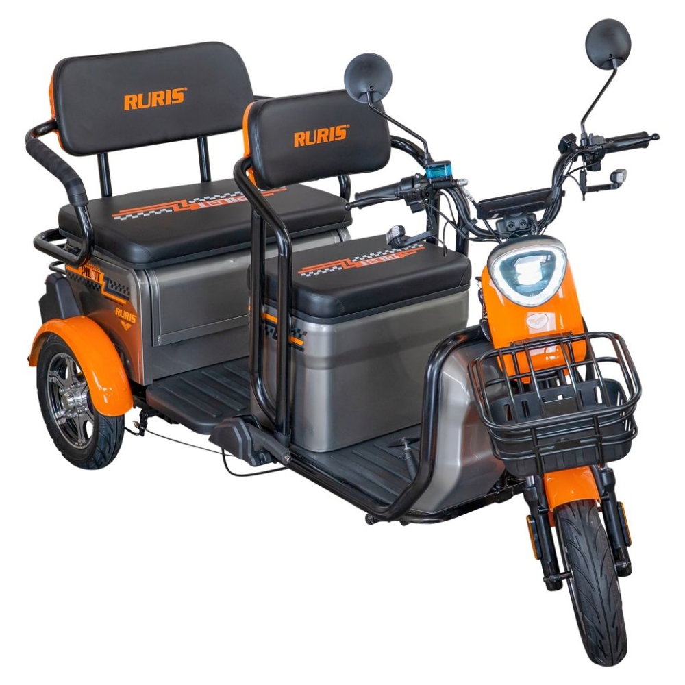 Triciclu electric RURIS Pilot 3040G GRI, 25 km/h, 2 locuri, 2000W, autonomie pana la 50 km, CIV inclus [4]