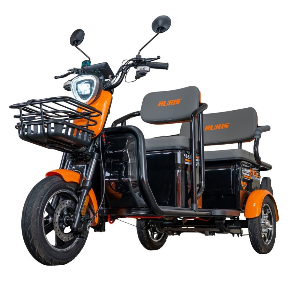 Triciclu electric RURIS Pilot 3040N NEGRU, 25 km/h, 2 locuri, 2000W, autonomie pana la 50 km, CIV inclus [4]
