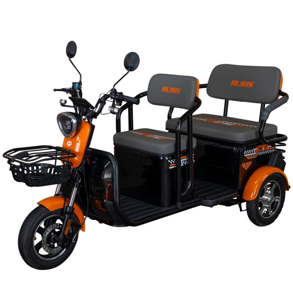 Triciclu electric RURIS Pilot 3040N NEGRU, 25 km/h, 2 locuri, 2000W, autonomie pana la 50 km, CIV inclus [2]