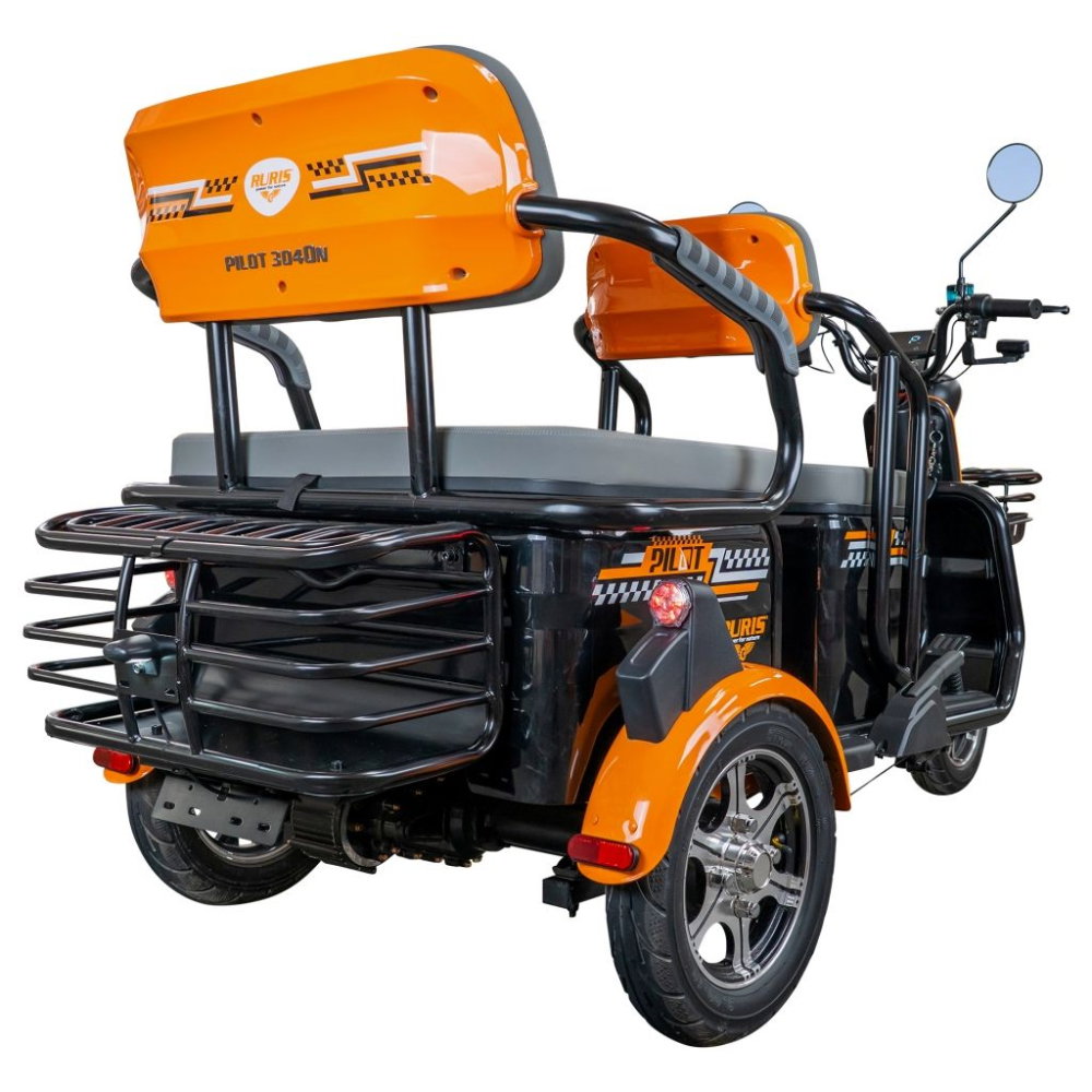 Triciclu electric RURIS Pilot 3040N NEGRU, 25 km/h, 2 locuri, 2000W, autonomie pana la 50 km, CIV inclus [12]