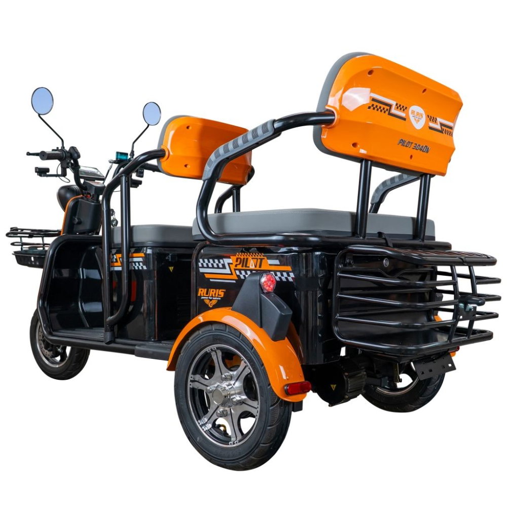 Triciclu electric RURIS Pilot 3040N NEGRU, 25 km/h, 2 locuri, 2000W, autonomie pana la 50 km, CIV inclus [23]