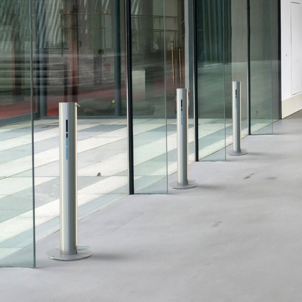 Dozator profesional pentru distribuire dezinfectant de maini din inox, actionare cu pedala, fixare in pardoseala [3]