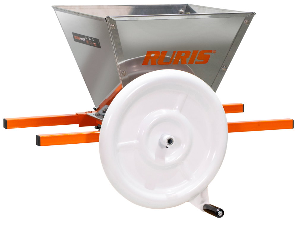 Zdrobitor manual struguri RURIS SP28, cuvă inox 28 L, role nylon [6]