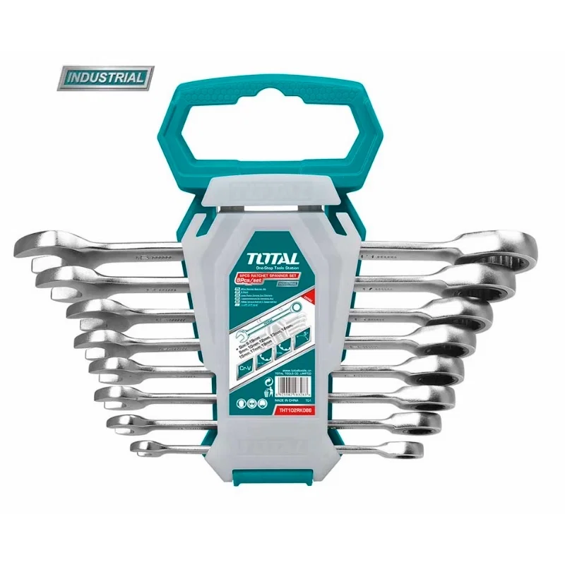 Scule si unelte de mana - Set 8 chei combinate cu clichet (INDUSTRIAL)