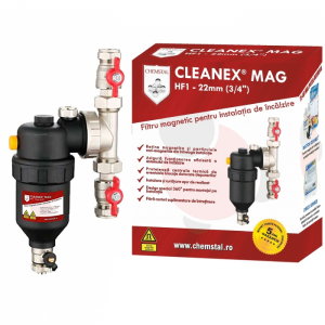 Filtru antimagnetita Chemstal Cleanex MAG HF1 3/4 cu solutie Cleanex Allround, protejeaza centrala termica de magnetita [1]