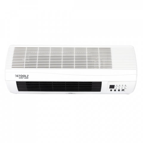 Incalzire si climatizare - Aeroterma de perete Detoolz, 2KW, 2 trepte de putere, cu afisaj LED si termostat