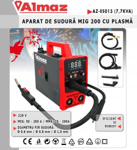 Aparat de sudura Almaz MIG 200 cu masca de sudura cu cristale lichide + Palmari [1]