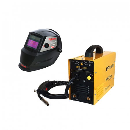 Aparat sudura Proweld MIG832E, 140A, MIG-MAG/MMA, 60% sarma 0.6-0.8 mm, electrod 1.6-3.2 cu masca de sudura cu reglaj automat DIN4/DIN9-13 [0]