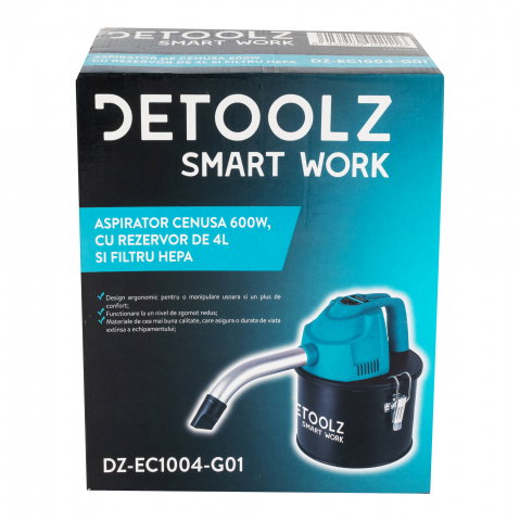 Aspirator de cenusa Detoolz DZ-EC1004-G01 600W, cu rezervor de 4L si filtru HEPA [1]