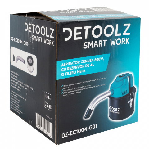 Aspirator de cenusa Detoolz DZ-EC1004-G01 600W, cu rezervor de 4L si filtru HEPA [2]