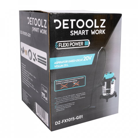 Aspirator umed-uscat Detoolz DZ-FX1015-G01 20V, volum 20L [6]