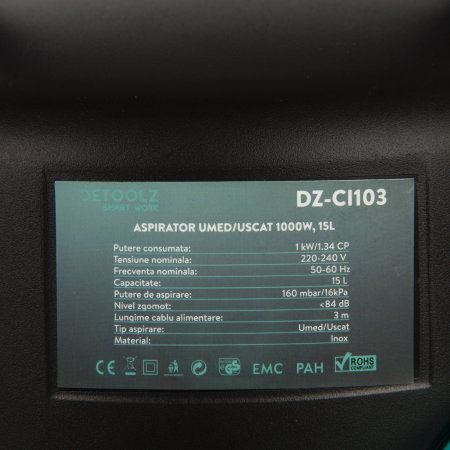 Aspirator uscat umed Detoolz DZ-CI103 1000W, 15L [6]