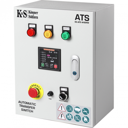Generator de curent diesel Konner & Sohnen KS 9200HDES-1/3 ATSR Silent, 7.5kW, insonorizat, Diesel Euro 5, monofazat/trifazat, 18CP cu automatizare KS ATS 4/63HD [2]