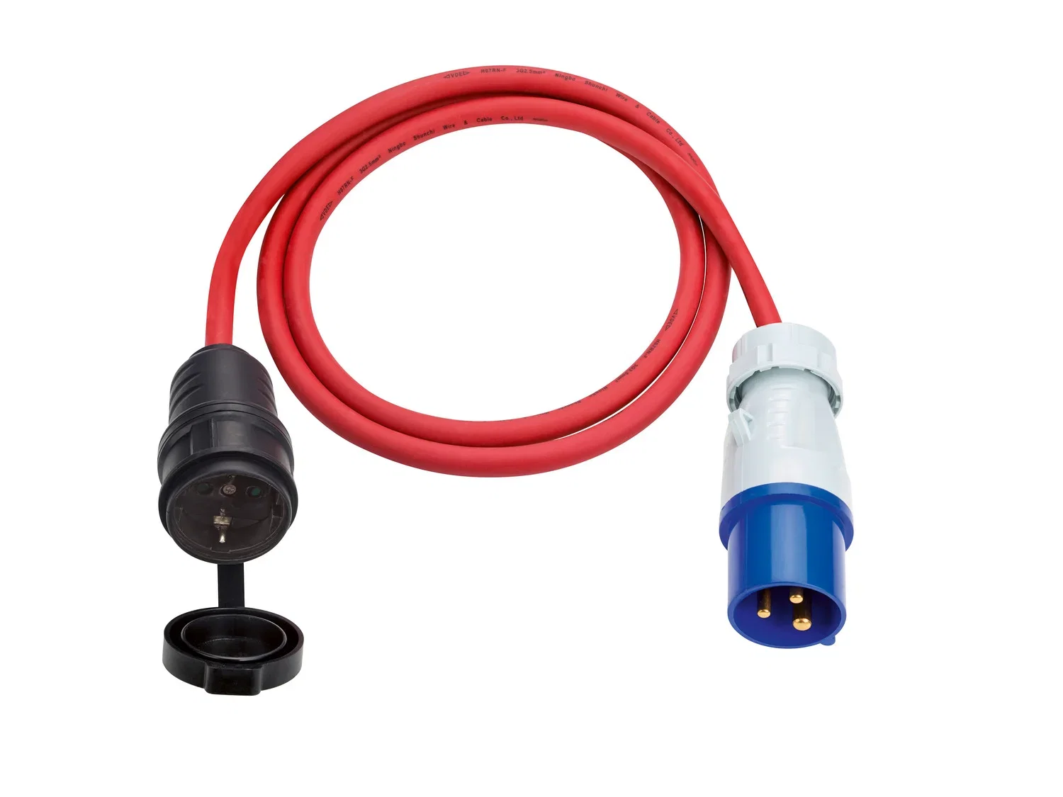 Generatoare electrice - Cablu adaptor monofazat max. 250V de la 3P la SHUKO, 1.5m, IP44